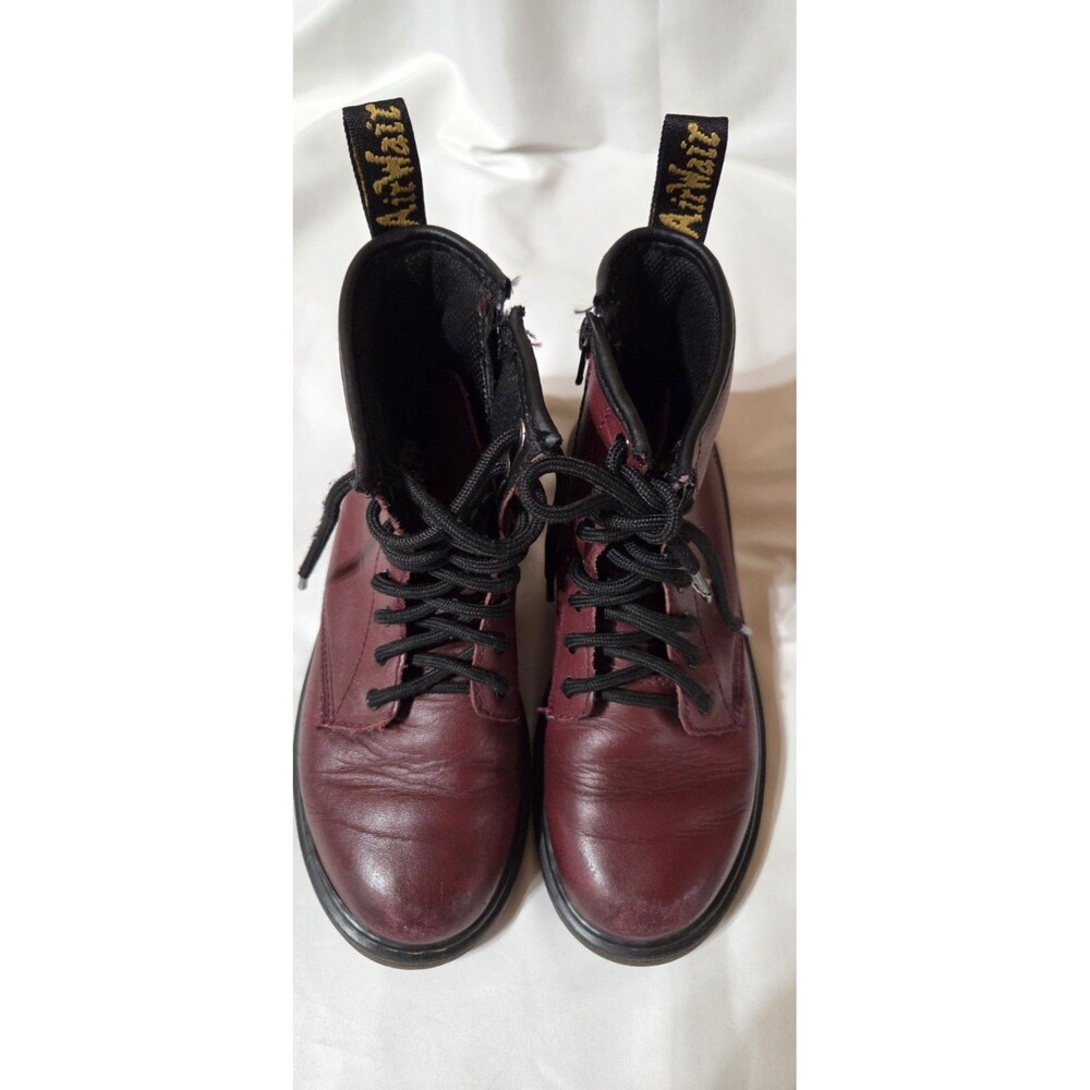 Dr. Martens Boots Big Kids Size 3 Real  Maroon Leather Shoes Air Wair - Picture 6 of 15